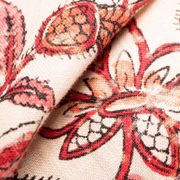 Zimmermann Vitali Sepia Floral Print Tie Waist Fringe Linen Dress - Size 3 - Picture 4 of 8